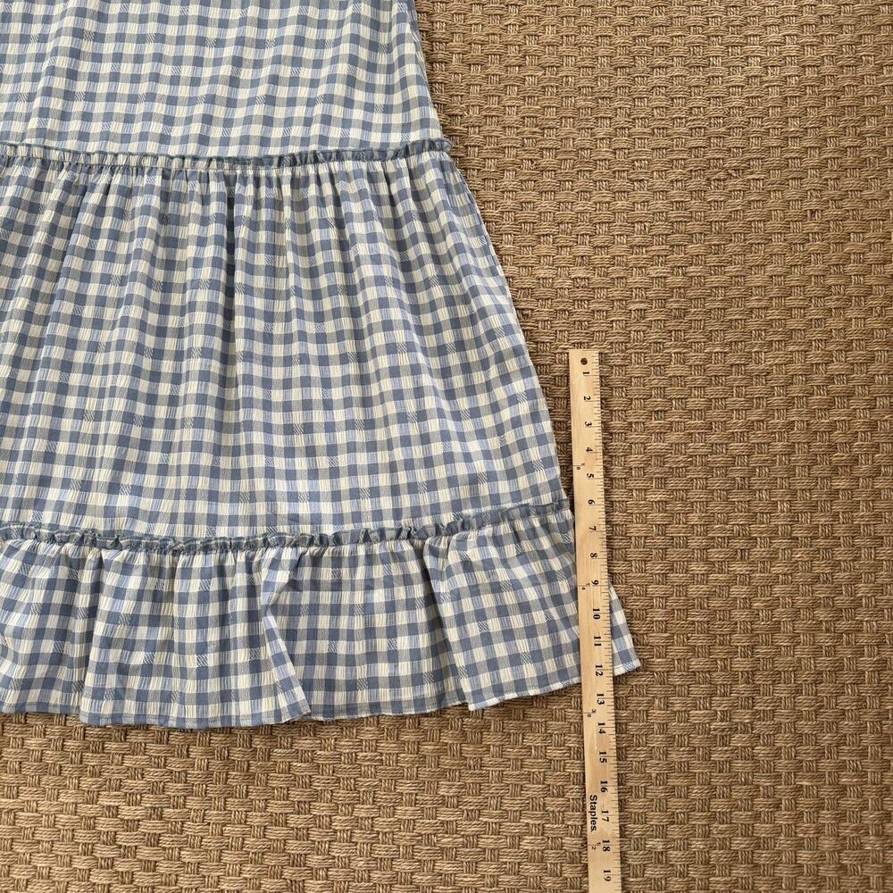 Vintage Nanette Lepore Blue Gingham Ruffle Maxi Dress Women’s Size 10 - Picture 11 of 11